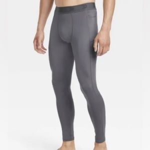 Men’s All In Motion Fitted Tights Side Pocket Moisture Wick Gray Sz Small